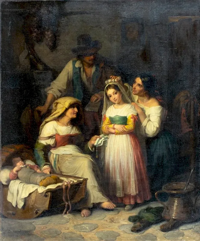 Vorbereitung auf ihre Erstkommunion - Louis Brüls - 1859
